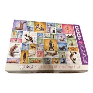 EuroGraphics Yoga Cats 1000 Piece Jigsaw Puzzle Sealed Funny Cat Yoga